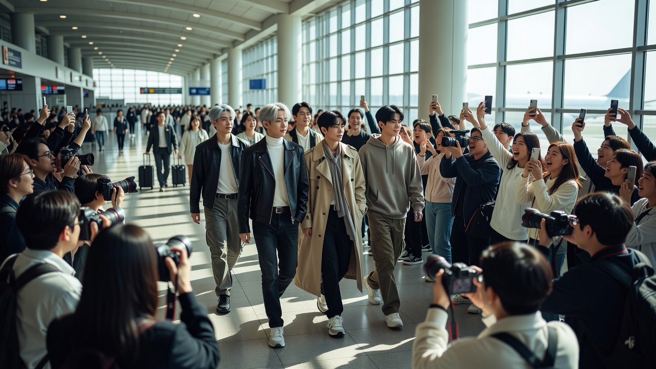 공항 사진을 활용한 케이팝 아이돌 열애설 확인 방법