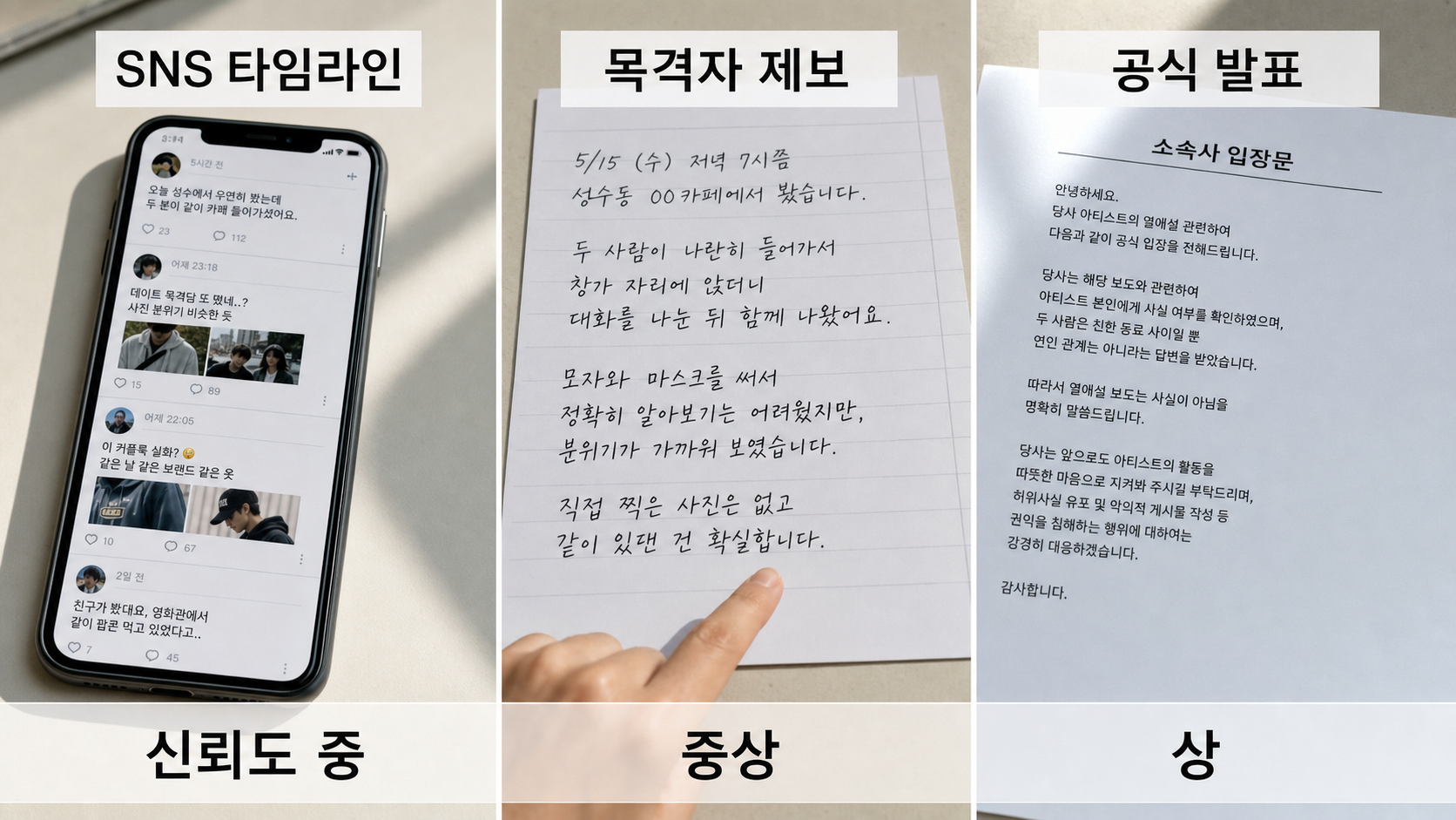 케이팝 아이돌 열애설 증거 유형 분석 가이드